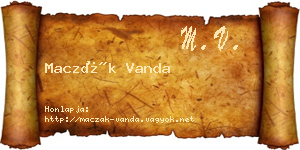 Maczák Vanda névjegykártya